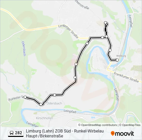 282 Bus Line Map