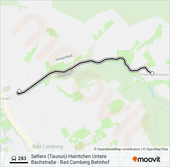 283 Bus Line Map