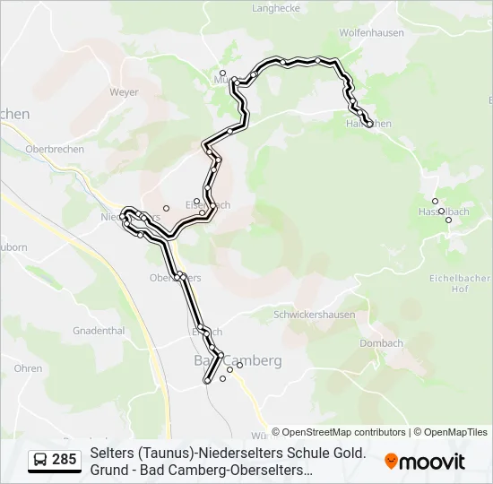 285 Bus Line Map