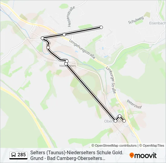 285 Bus Line Map