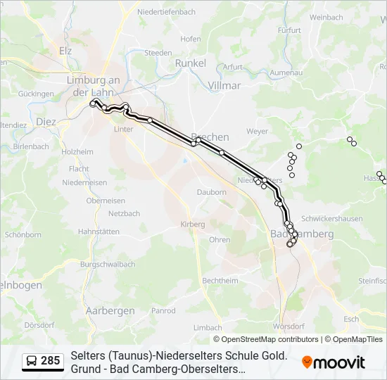 285 Bus Line Map