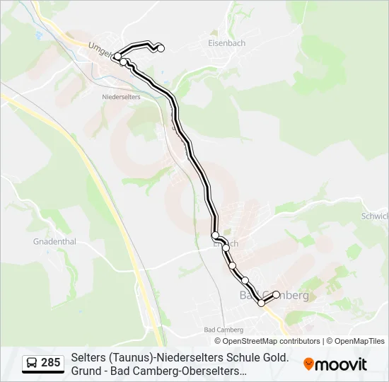 285 Bus Line Map