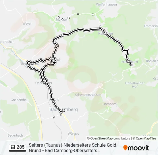 285 Bus Line Map