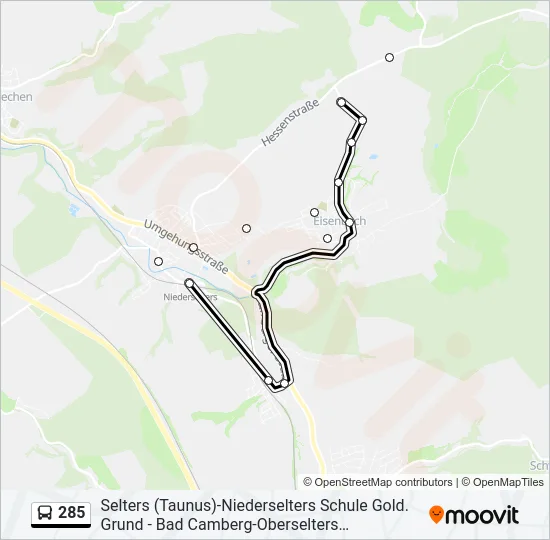 285 Bus Line Map