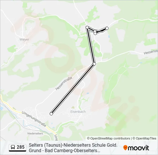285 Bus Line Map