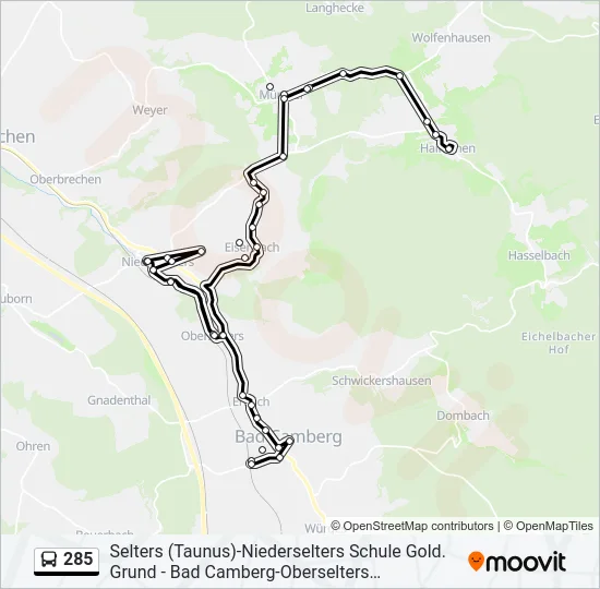 285 Bus Line Map