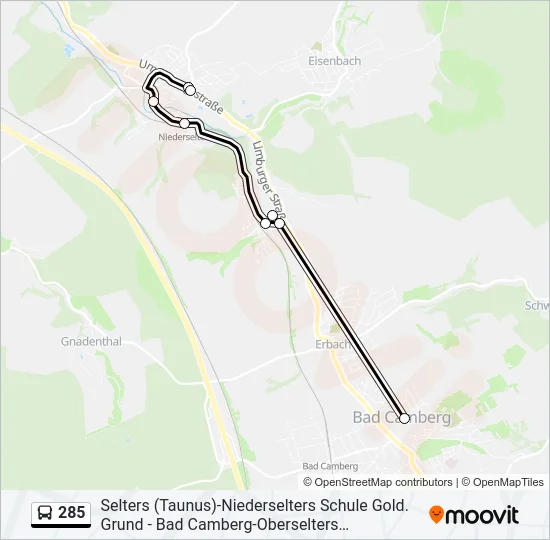 285 Bus Line Map