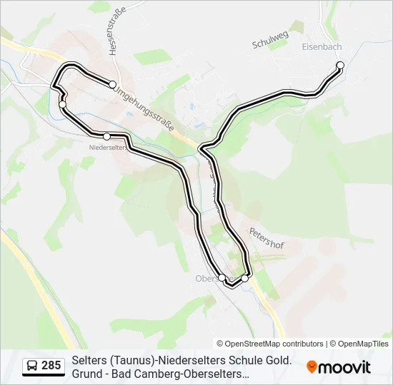 285 Bus Line Map