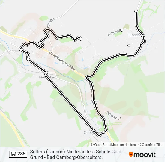 285 Bus Line Map