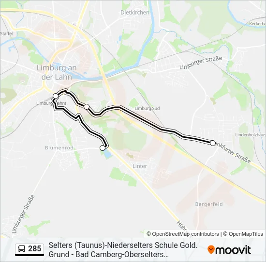 285 Bus Line Map