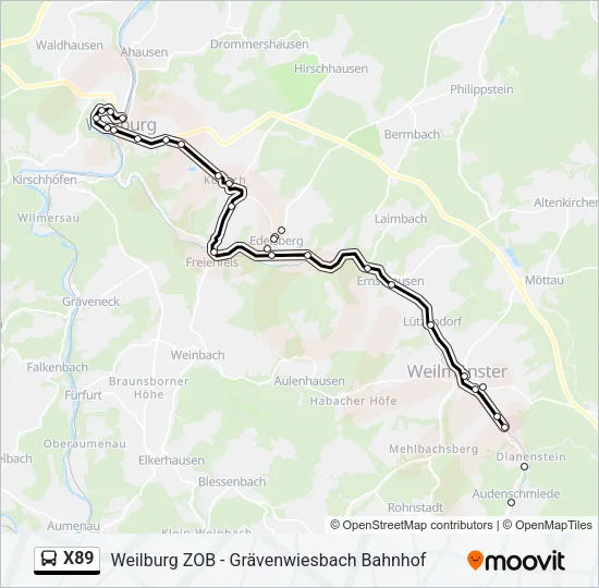 X89 Bus Line Map