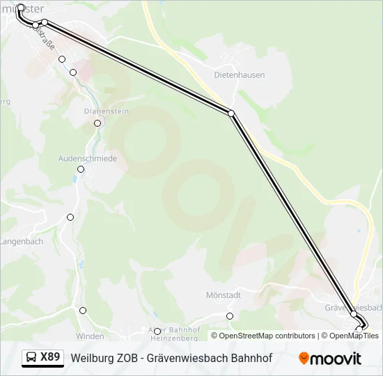 X89 Bus Line Map
