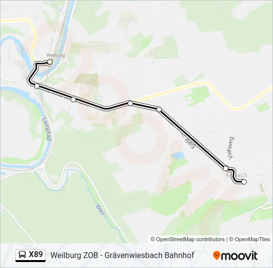 X89 Bus Line Map