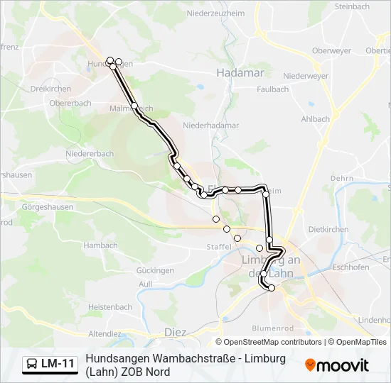 LM-11 Bus Line Map