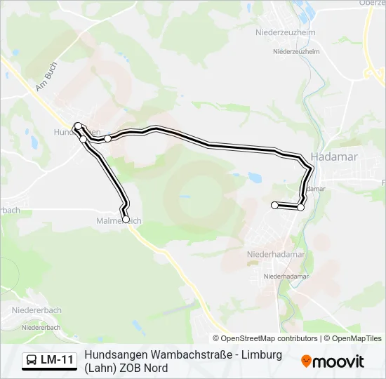 Buslinie LM-11 Karte