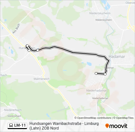 LM-11 Bus Line Map