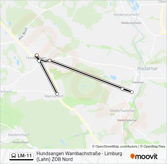 LM-11 Bus Line Map