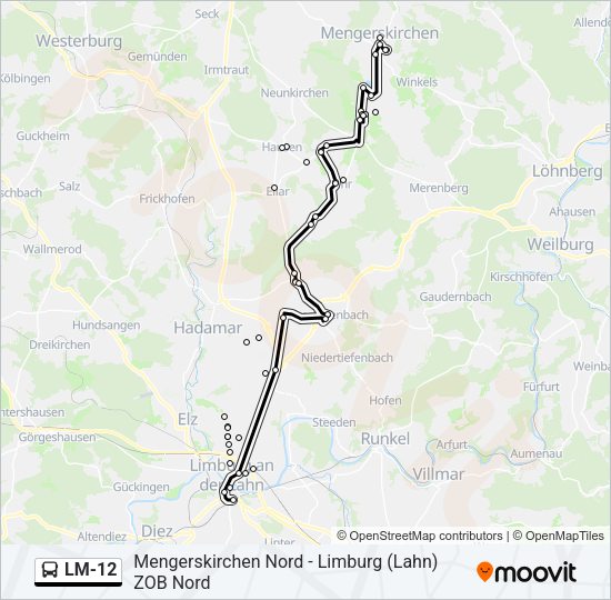 LM-12 Bus Line Map