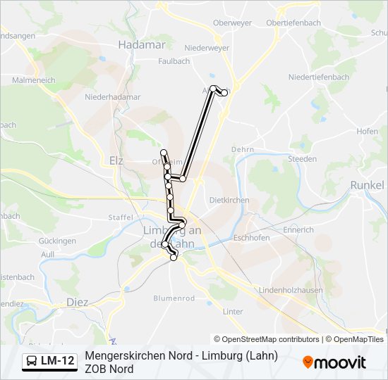 LM-12 Bus Line Map
