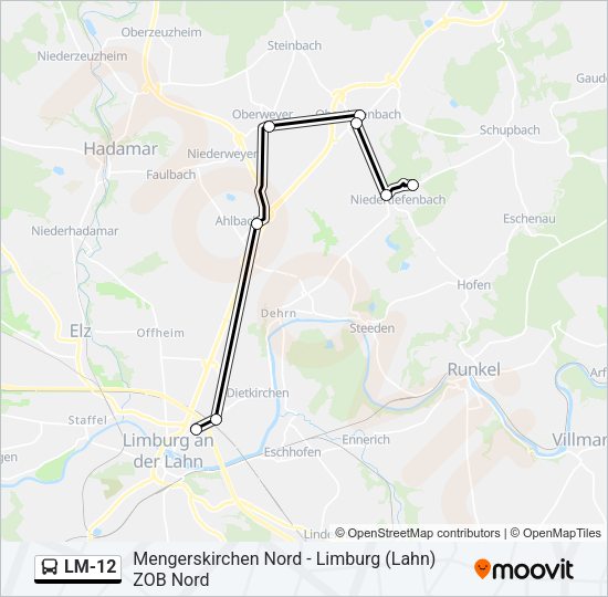 LM-12 Bus Line Map