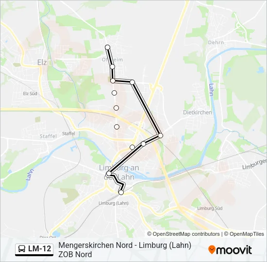 LM-12 Bus Line Map