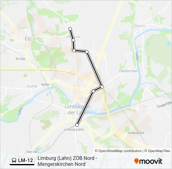 LM-12 Bus Line Map