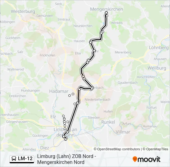 LM-12 Bus Line Map