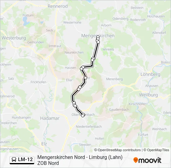 LM-12 Bus Line Map