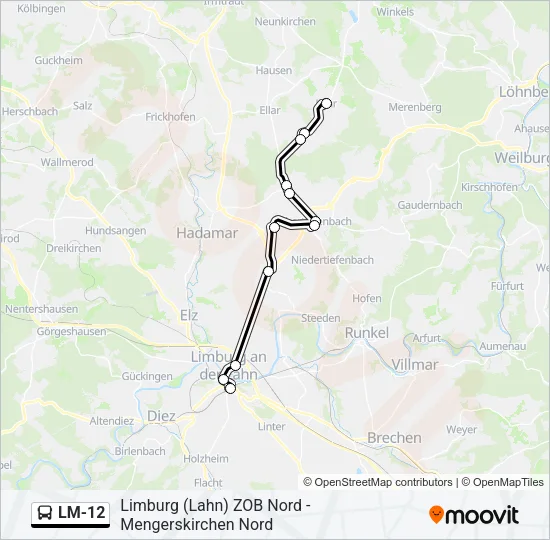 LM-12 Bus Line Map