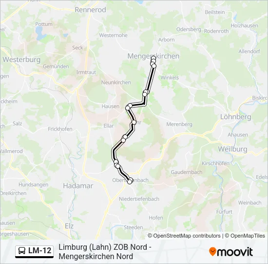 LM-12 Bus Line Map