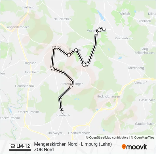 LM-12 Bus Line Map