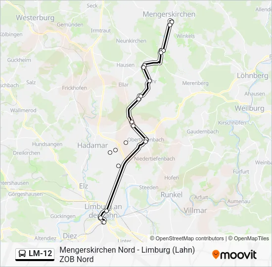 LM-12 Bus Line Map