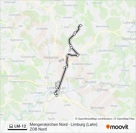 LM-12 Bus Line Map