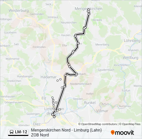 LM-12 Bus Line Map