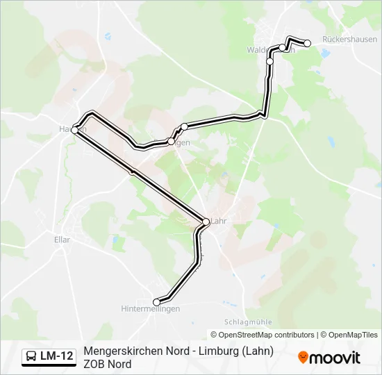 LM-12 Bus Line Map