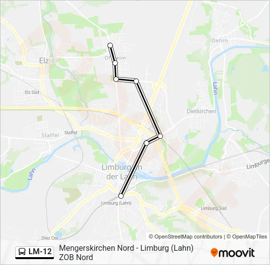 LM-12 Bus Line Map