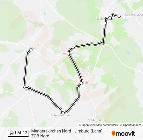 LM-12 Bus Line Map