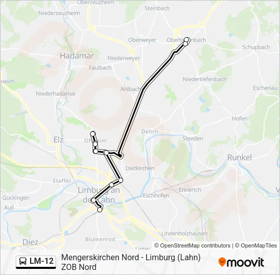 LM-12 Bus Line Map