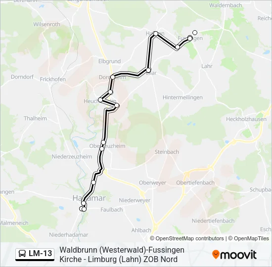 LM-13 Bus Line Map