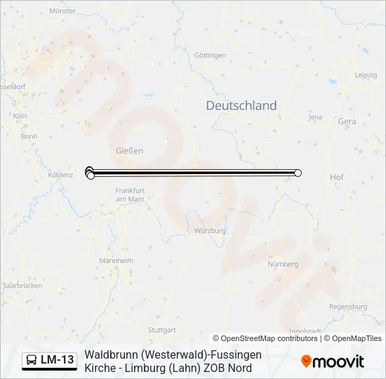 LM-13 Bus Line Map