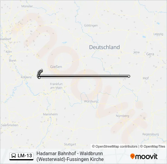 LM-13 Bus Line Map