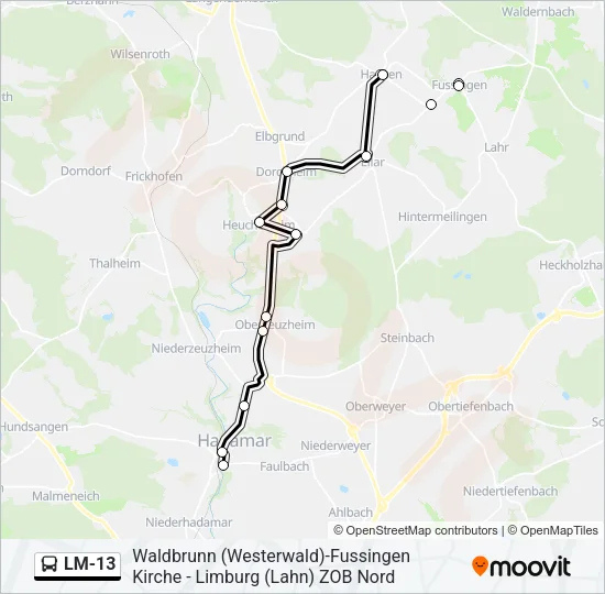 LM-13 Bus Line Map