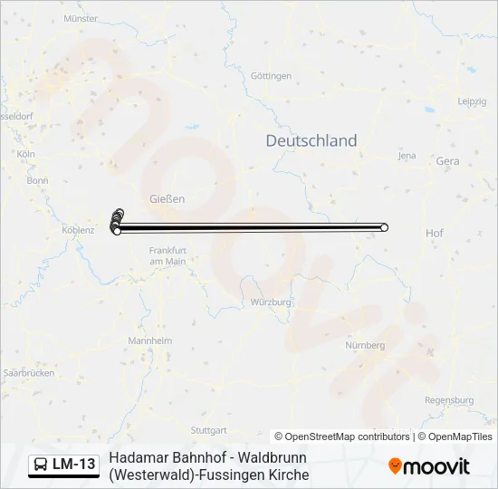 LM-13 Bus Line Map
