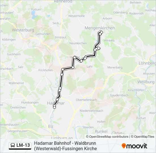 LM-13 Bus Line Map