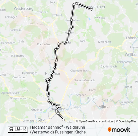 LM-13 Bus Line Map