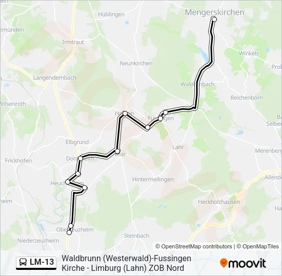 LM-13 Bus Line Map