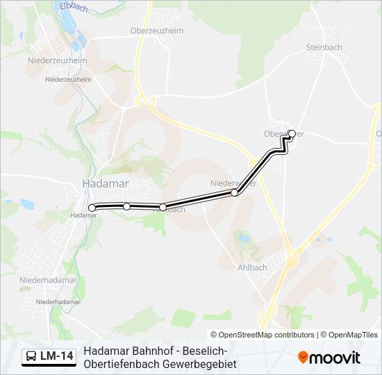 LM-14 Bus Line Map