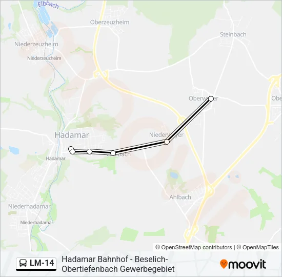 LM-14 Bus Line Map