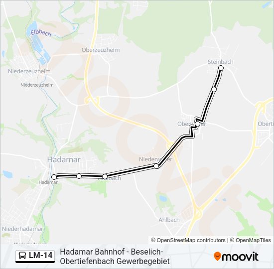 LM-14 Bus Line Map