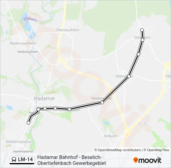 LM-14 Bus Line Map